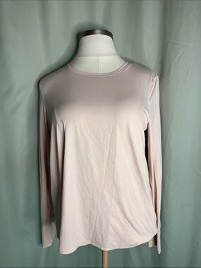 Athleta Long Sleeve Crewneck Top in Pale Blush XL